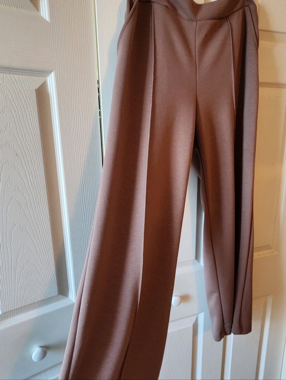 Wide Leg Ponte Pants in Mauve
